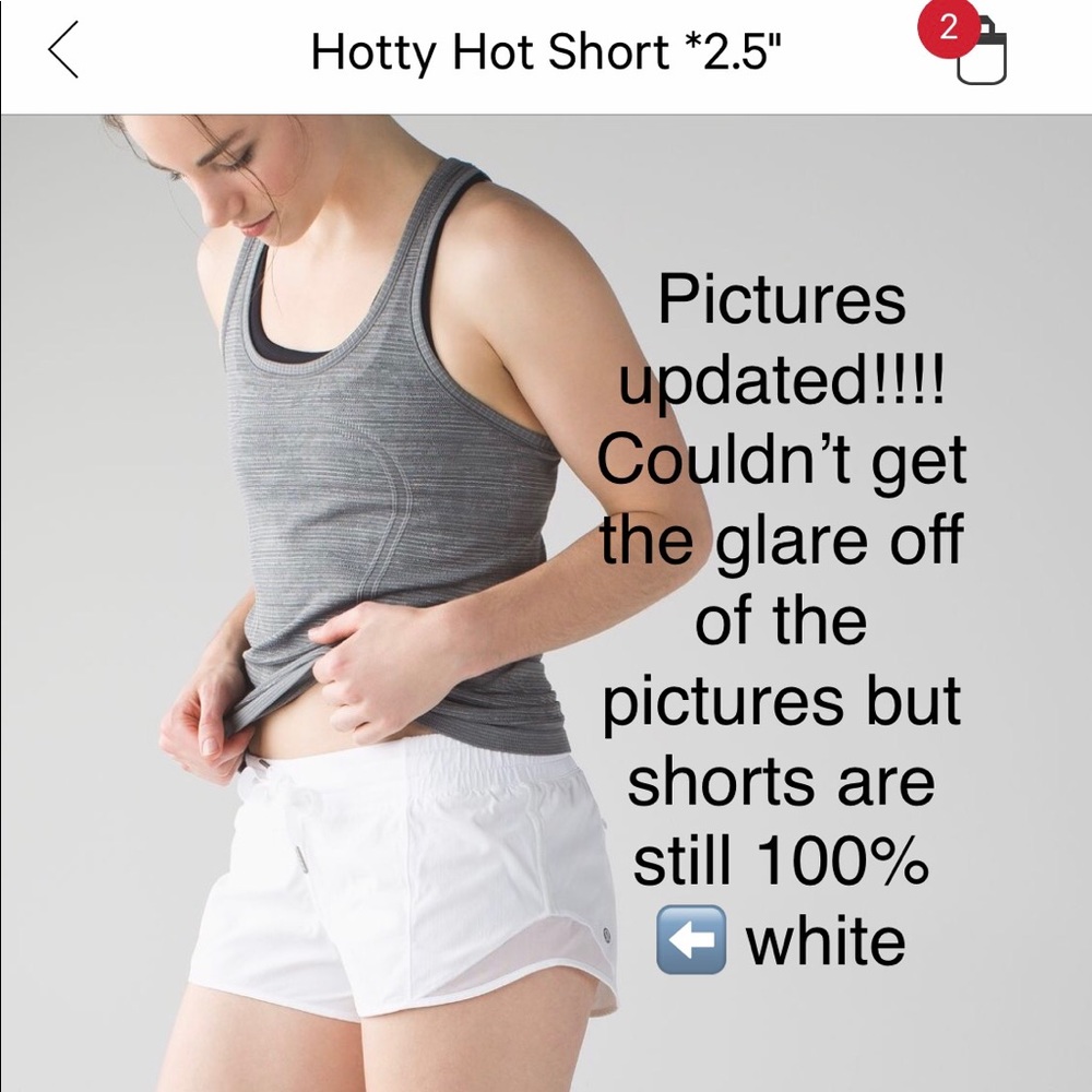 Lululemon Hotty Hot short 2.5 white